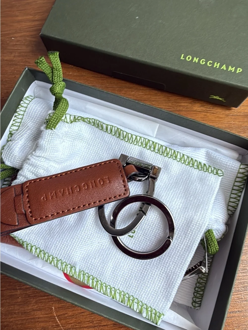 Longchamp Le Foulonne Leather Coin Purse With Removable Card Holder and key